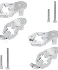 Four Piece T-Post Gate Hinge Pins Set, Heavy Duty Powder Coated Steel for Farm and Garden Gates, with visible 5/16-inch steel pins