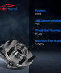 Front Wheel Bearing And Hub Assembly For 4x4 Nissan Frontier Xterra 05 18 Pathfinder 05 12 Suzuki Equator 09 12 6 Lug With ABS