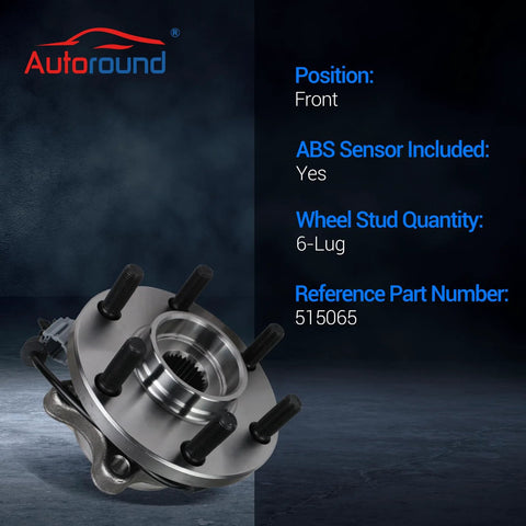 Front Wheel Bearing And Hub Assembly For 4WD Nissan Frontier 2005-2018, Pathfinder 2005-2012, Xterra 2005-2015, And Suzuki Equator 2009-2012, 6 Lug With ABS