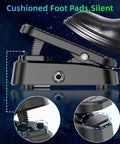 Close-up of Volume Expression Pedal 2 In 1 For Guitar Bass And Synth with silent cushioned foot pads and durable metal chassis.