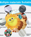 Hands using 30W Foam Cutter Pen Kit with 15cm Hot Wire Power Adapter to cut styrofoam sun shape; suitable for various materials.