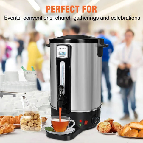 Real 100 Cup Big Batch Commercial Coffee Urn With 20L Stainless Steel And Double Wall Insulation in event setting