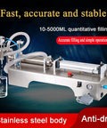 Automatic Pneumatic Liquid Filler Machine Horizontal Bottle Dosing Station Stainless Steel Frame with anti-drip design.