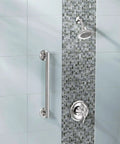 18 Inch Stainless Steel Chrome Bathroom Safety Grab Bar With No Slip Grip Pad, ADA Compliant, installed in shower