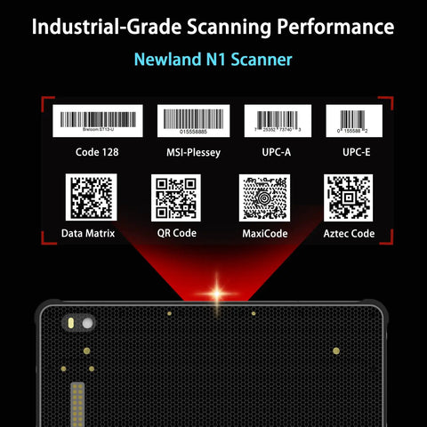 Industrial-grade scanning performance showcasing various barcode types on Eight Inch Rugged Tablet With Integrated 2D Barcode Scanner And Android 13 System Offering Rock Solid Durability And Ip65 Water Resistance For Logistics Crews Seeking Heavy Duty Mobile Tech.