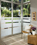 Privacy Window Film With Rice Paper Fog Pattern Self Adhesive Frosted Glass Overlay installed on large window