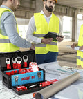 Lockout Tagout Kit For Electrical Safety That Is A Must Have For Job Sites With 68 Piece Set Including Clamp On Circuit Breaker Locks visible