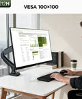 Man working with Beast 22 Inch FHD 1080P Gaming Monitor With 120Hz Refresh Rate VA Panel on a desk, VESA mounted, side view