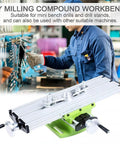 Showeroro Mini Drill Press Stand With Precision Alloy Steel Cross Slide Table For Home Workshop Milling Machine Accessory, compact green design.