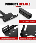 Universal 2 Inch Receiver Winch Mount Plate For ATV UTV Truck And Trailer showing hitch cradle and heavy-duty construction