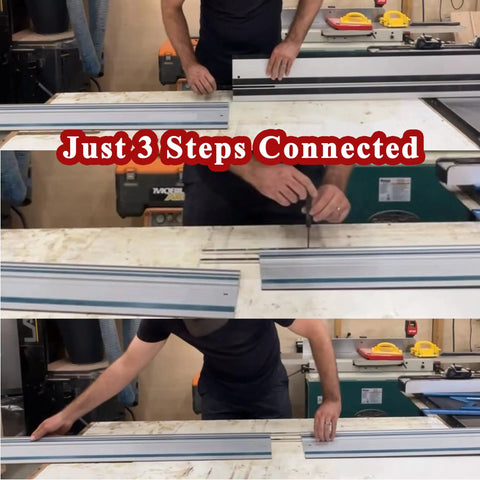 Guide Rail Connector Set For Track Saws Self Aligning Keeps Rails Straight For Long Cuts Fits Integrated TSlots And Most Rail