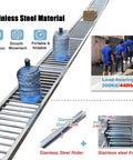 Beefy Heavy Duty Portable Folding Conveyor Belt With Two-Meter Stainless Steel Roller For Truck Trailers, Eleven Point Eight Inch Wide Light Duty Unpowered Slides, Built For Durable, Versatile Industrial Material Handling. Stainless steel roller conveyor for truck loading, 200kg