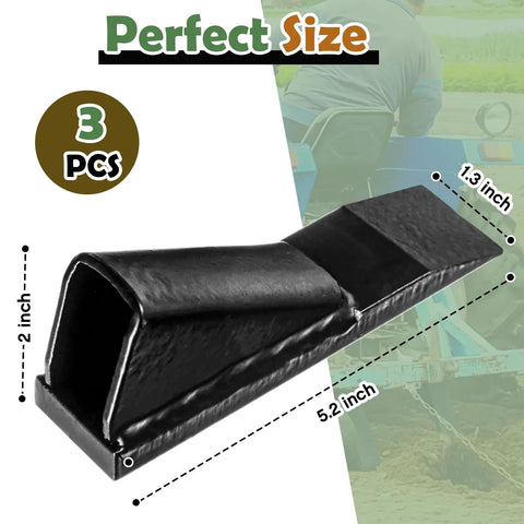 3 Pack Replacement Box Blade Shank Points For Three Quarters Thick Shanks Or Tractor Scarifier Digging Plowing Ripper Tips Weld On Crimp Easy Swap Beefed Up Heavy Duty Steel For Lawn Care And Farm Equipment Maintenance, dimensions shown.