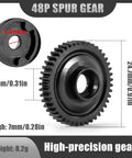 48P 45T Hardened Steel Spur Gear for 1 by 16 RC Models E Revo Summit Slash Mini E Revo Mini Slash Built Tough for Long Lasting Performance in RC Cars and Trucks High Precision Durable Upgrade black 45T gear with 5.5mm bore