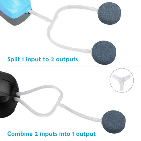 Pawfly aquarium airline tubing connectors kit; plastic inline valve, 40-piece set with two foam air stones