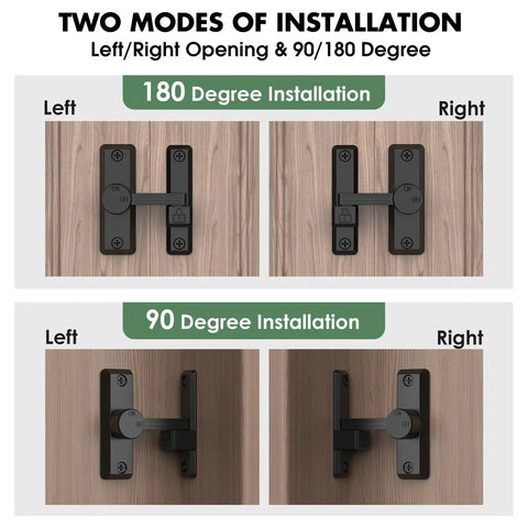 Barn Door Lock Latch With 90 180 Degree Flip For Sliding Doors Built To Last Zinc Alloy Security Lock installation options.
