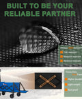 Collapsible Folding Wagon With Tailgate For 300lbs Heavy Duty Load, showcasing water resistance and durable steel frame.