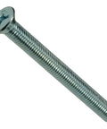 Single Phillips Flat Machine Screw 1/4-28 x 2-1/2 Inch Steel Zinc Plated, showing thread and flat head