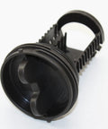 Genuine OEM Drain Pump Filter Replacement 383EER2001A For Washing Machines, black plastic lint trap, front view