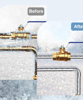 Before and after using Foil Backed Fiberglass Pipe Wrap For Outdoor Use, durable protection against freezing weather.