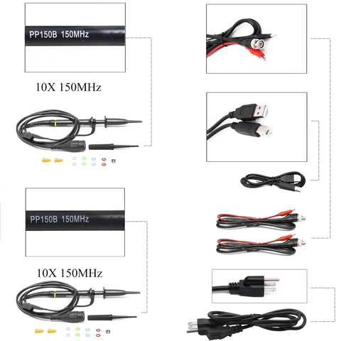 Oscilloscope probes and cables for 2 In 1 Oscilloscope And Arbitrary Waveform Generator With Beefy 150MHz Bandwidth