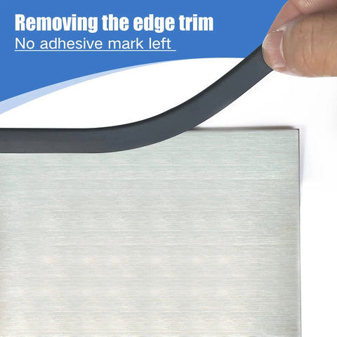 Self-adhesive rubber edge trim (EPDM), black, fits 1/16 in sheet metal, 10 ft long