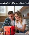 Couple using 5W Smart Laser Engraver With Built-In 2.0 AlgoOS System, Portable Desktop Cutter on table.