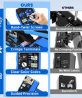 Comparison of our All-In-One RJ45 Crimp Tool With Pass-Through And Non Pass-Through Crimping features versus others
