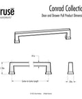 Technical drawing of 10 Pack Matte Black Door And Drawer Pulls, Four Inch Center To Center Cabinet Hardware dimensions.