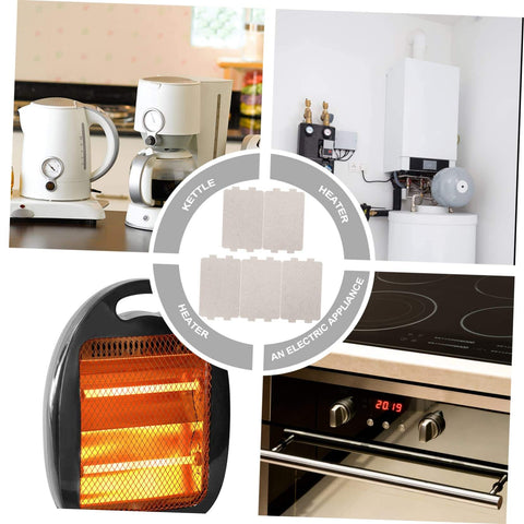 5 Pack Heat Resistant Mica Plates For Microwave Oven Universal Waveguide Cover Insulation Sheets shown with appliances