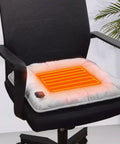 Cozy Brown Heated Seat Pad With Soft Plush Cushion For Office Chair At Home Or Work Featuring 3 Adjustable Heat Settings