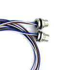 Two Pack M12 4 Pin A Coded Female Connector Cable 0.5M Front Mount IP67 Waterproof Unshielded Aviation Socket Sensor Receptacle