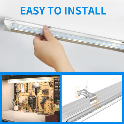 Super Bright 2 Foot LED Shop Light 20W 3000K Warm White T8 Tube Linkable Ceiling Utility Light For Garage Workbench And Room ETL Listed 3000 Lumens Energy Saving Fixture Pack Of 2