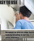 Person using One Inch Trowel And Square Masonry Tool Forged Steel Built Tough For Concrete Plaster Stucco Glazing Patch Work And Archaeology on wall