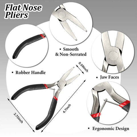 Flat Nose Pliers from Ten Piece Metal DIY Model Tool Set For 3D Metal Jigsaw Puzzles Assembly with detailed features