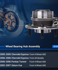 Front Wheel Hub Bearing Assembly 5 Lug With ABS Direct Fit For Chevy Equinox 2005 2006, Pontiac Torrent 2006, Saturn Vue 2002 2007