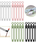 Silicone Cable Ties Super Handy You Can Reuse The Ultimate Cable Management Organizer For Bundling And Fastening Cables And Wires Elastic Flexible Colorful Set In Black White Pink Green
