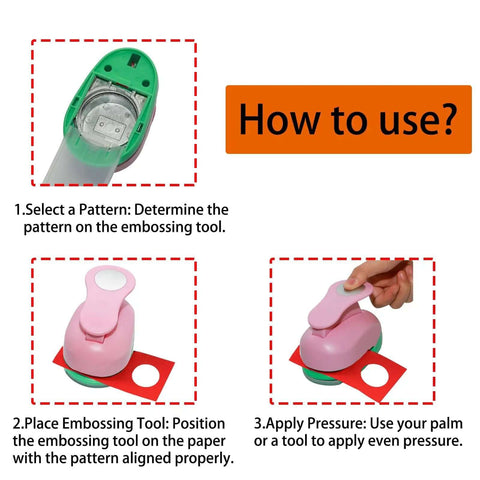 Tutorial on using 2 Inch Circle Hole Punch for Crafting and Scrapbooking, showing step-by-step instructions with images.