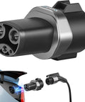 Top Shelf J1772 To Tesla Charging Adapter Up To 80A Fast Electric Connector showing dual plug design with sleek finish.