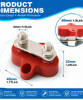 Heavy Duty Bus Bar With M6 And One Quarter Inch Dual Studs Positive Negative Power Distribution Block Red Black 2 Pack For Auto Boat Marine RV Solar System Brass Core Stainless Fasteners Corrosion Resistant dimensions 45x32mm
