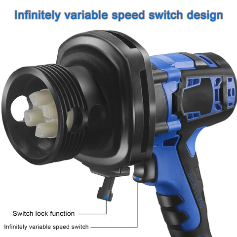 Pickup And Go 21V Lithium Battery Electric Fuel Transfer Pump with 36 Inch Stainless Steel Tube featuring variable speed switch.