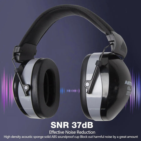 37dB Gun Range Ear Protection Muffs with Adjustable Headband Foldable Noise Reduction for Shooting Construction and Mowing