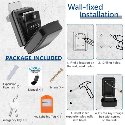 Lock It Down Tight With This Solid Window Mount Security Box designed with a four digit combo dial and emergency key, includes installation tools.