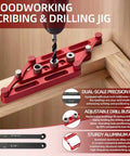 Heavy Duty Center Finder Gauge With Interchangeable Stainless Rods Rock Solid Self Centering Doweling Jig for precision drilling.