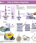 58Mm Button Maker Kit For Keychains, Pro Grade 50 Sets, step-by-step guide on making a keychain with button machine