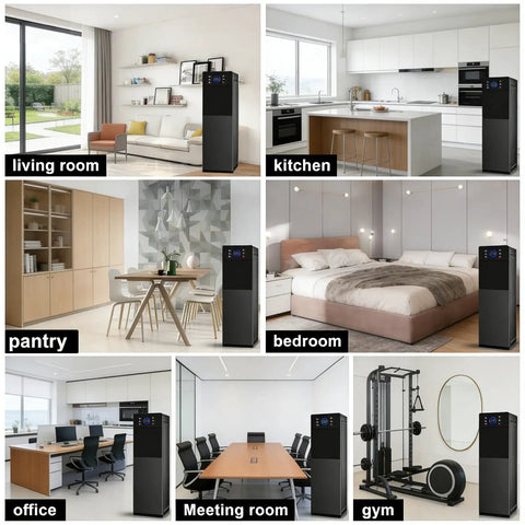 Hot Water Dispenser That Heats In 3 Seconds With 3 Temperature Settings for various rooms like kitchen, bedroom, and office.
