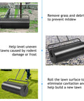 Beefed Up Heavy Duty Lawn Roller 13 Gallon Sand And Water Filled Push And Tow Behind Yard Roller With U Shaped Pull Handle Made From Steel Perfect For Grass Seed Turf Sod Drum Farm Park And Garden Use