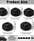 Five Piece 0.8M Hardened Steel Pinion Gear Set With 5mm Shaft And 26T 27T 28T 29T 30T For 1 To 10 Scale RC Cars Size Chart