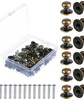 36 Piece Mini Round Head Knob Set Bronze Finish For Wood Drawers Cabinets With Screws Easy Install Old School Vintage Metal
