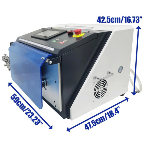 Automatic Wire Stripping And Bending Machine 110V 750W Heavy Duty Electric Crimping Tool with blue protective cover and control panel.